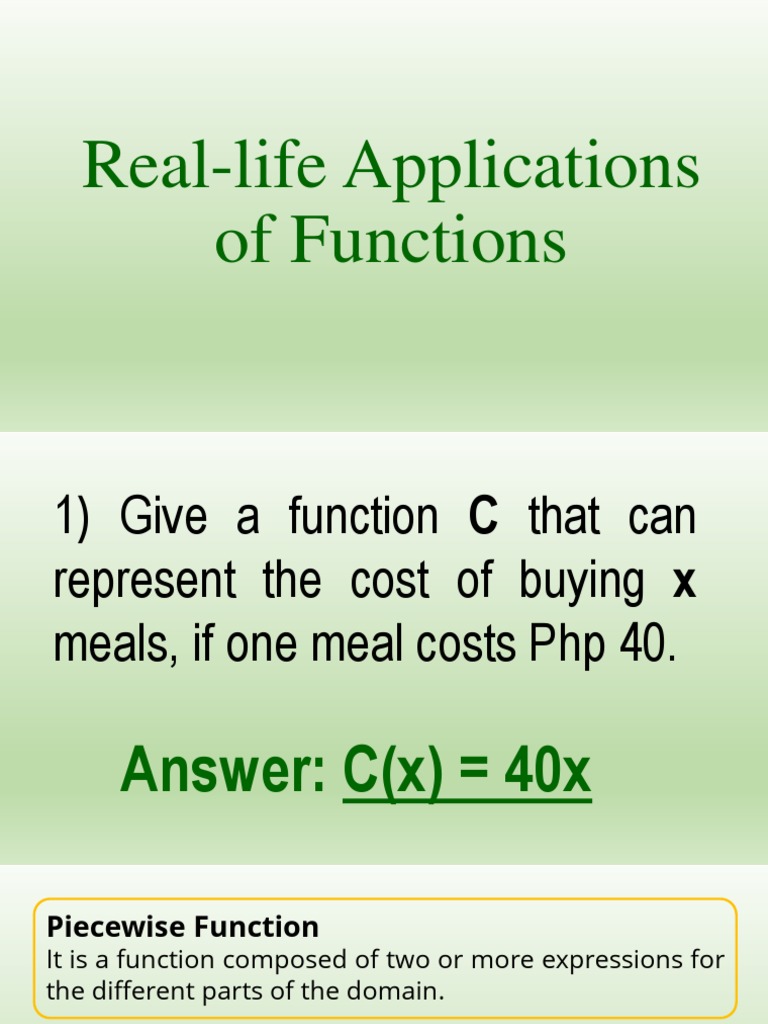 Real-Life Applications of Functions | PDF | Business | Market (Economics)