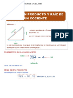 Raiz de Un Producto y Raiz de Un Cociente