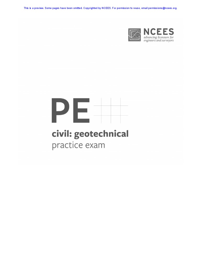 Pe Civil Geotechnical Practice Exam Sample Download Free Pdf Test
