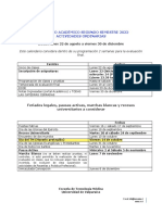 Calendario académico TM UV 2022