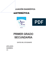 EVALUACION DIAGNOSTICA_MATEMATICA_1ERO SECUNDARIA