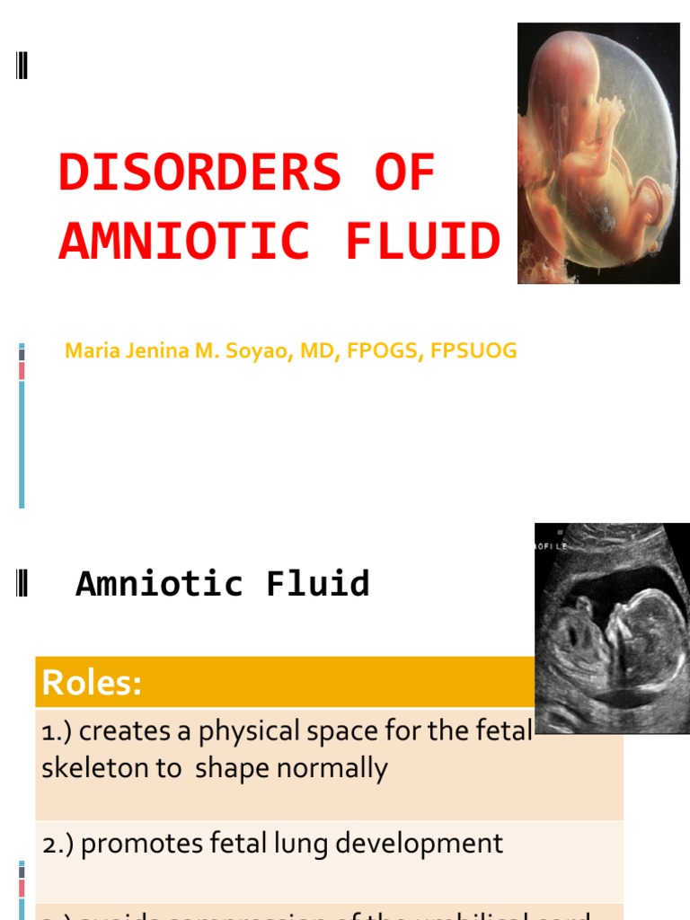 Amniotic Fluid Disorders Overview | PDF | Placenta | Fetus