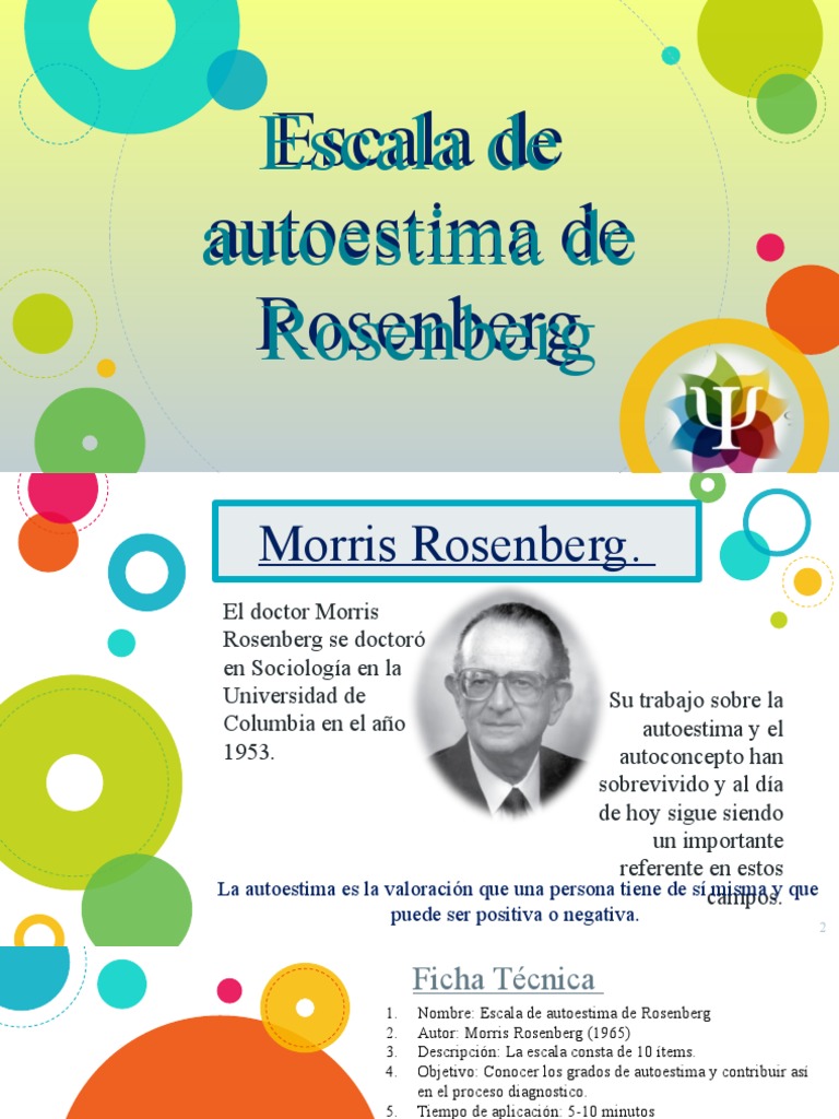 Escala de Autoestima de Rosenberg 1965 | PDF | Autoestima | Validez ...
