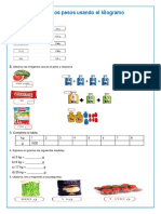 Ficha de Matemática 23-08 Medimos Pesos Utilizando Kilogramos