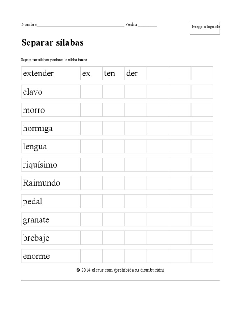 Separar Silabas | PDF