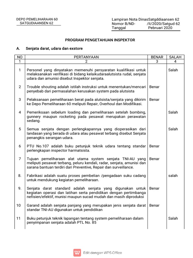Soal Inspektor 62 | PDF