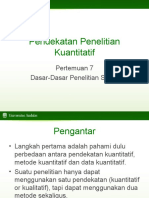 Pertemuan Ke 7 Pendekatan Penelitian Kuantitatif