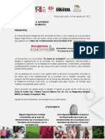 Formato de Invitacion para Participantes de Las Mesas