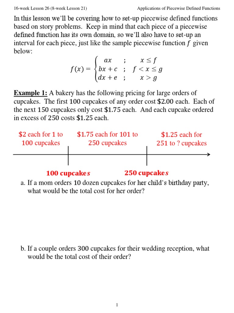 Applications of Piecewise Defined Functions | PDF | Function ...