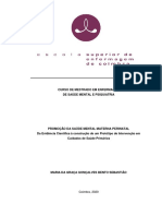 Curso de Mestrado em Enfermagem de Saúde Mental E Psiquiatria