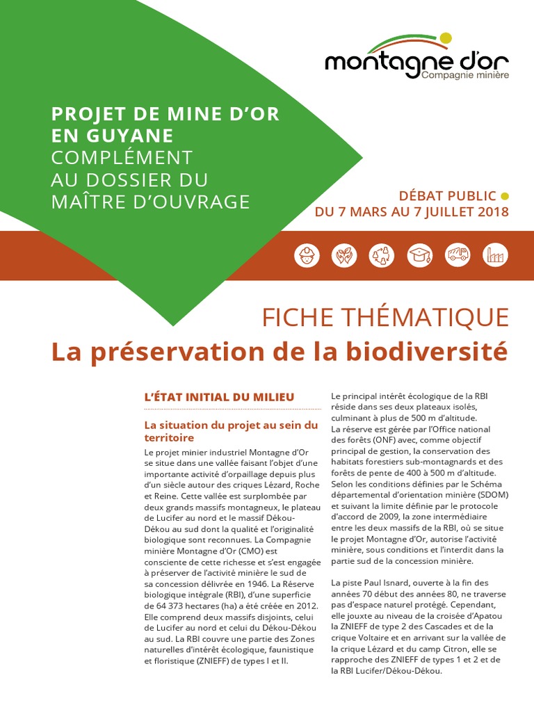 Impact environnemental du projet Montagne d'Or | PDF | Habitat ...