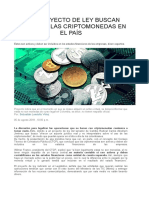 Con Proyecto de Ley Buscan Legalizar Las Criptomonedas en El País