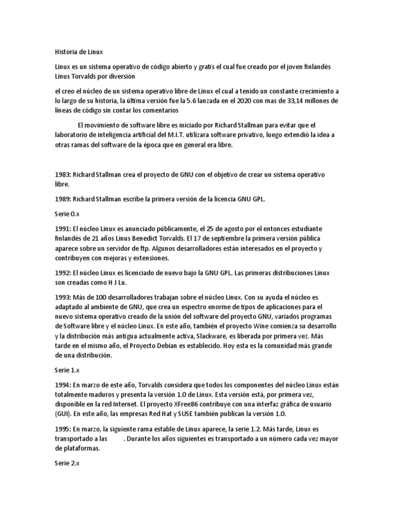 Historia de Linux | PDF | Unix | Linux
