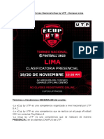 Reglamento Torneo Nacional ECup by UTP - Campus Lima