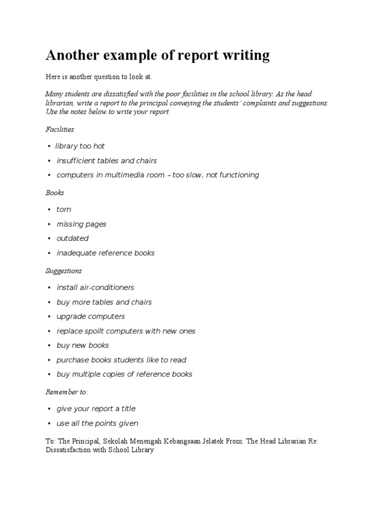 Report Writing Example  PDF  Libraries  Computing