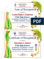 Certificates of Awards Pattern 1
