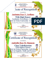 Final Awards Certificate For Graduation