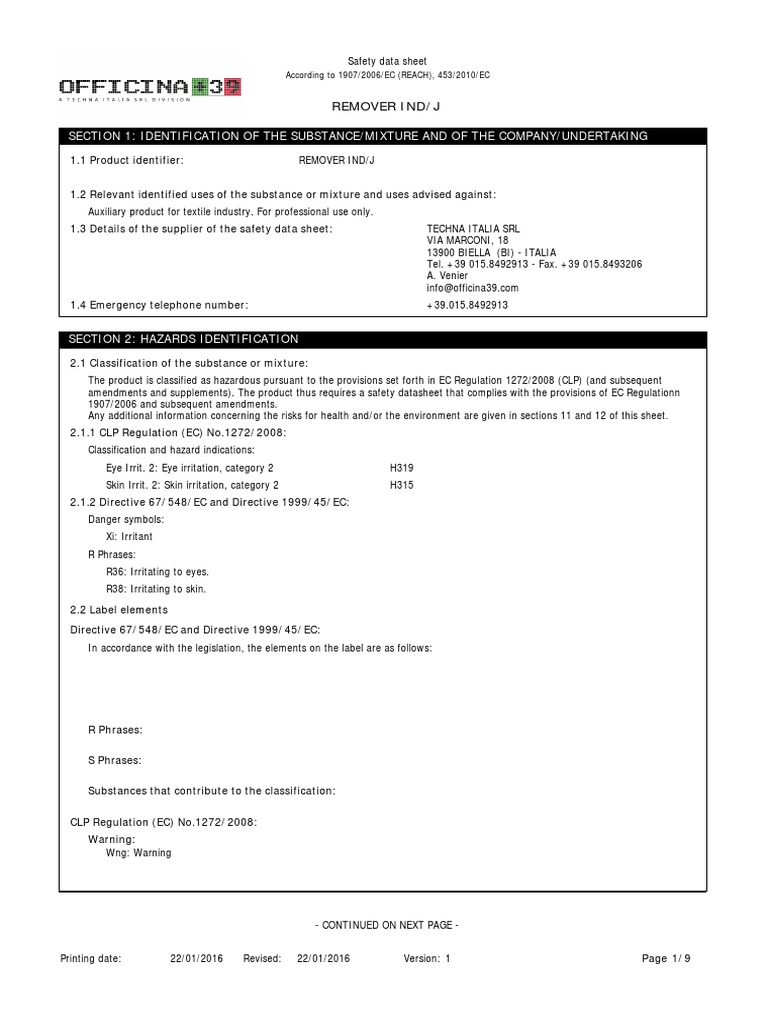 Bri Remover IndJ MSDS PDF Personal Protective Equipment Safety