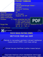 Geoteknik Tambang - Klasifikasi Batuan - RMR-SMR System