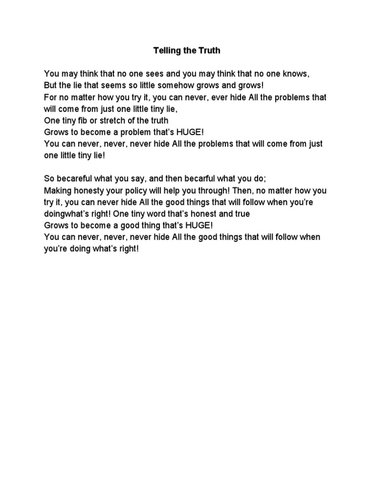 Telling The Truth | PDF