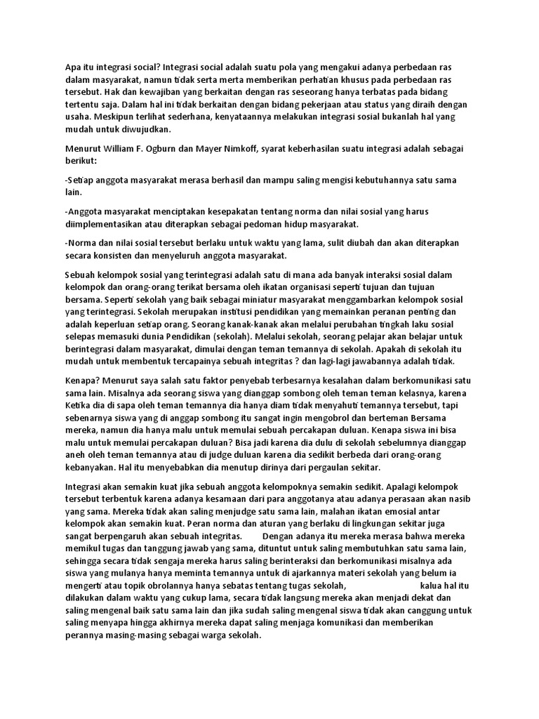 Apa Itu Integrasi Social PDF