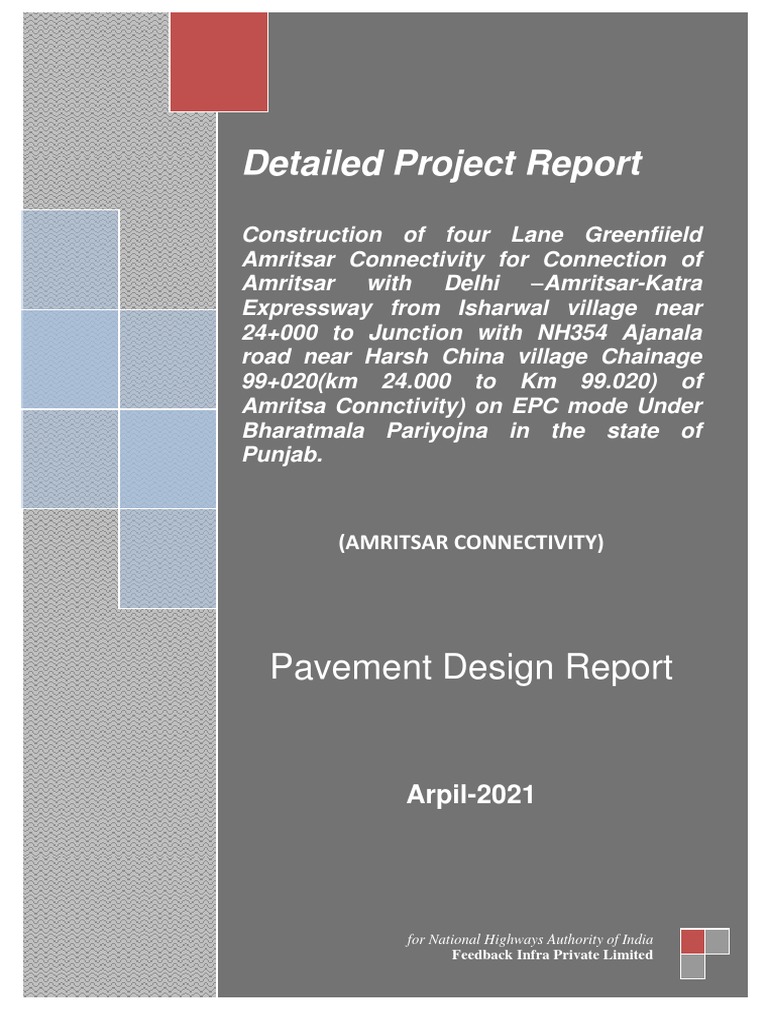 Amritsar-Katra Expressway Design Report | PDF | Road Surface | Road