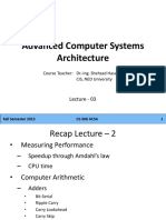 Advanced Computer Systems Architecture Lect-3