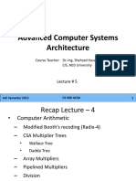 Advanced Computer Systems Architecture Lect-5