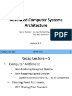 Advanced Computer Systems Architecture Lect-6