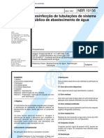 Abnt - Nbr 10156 Nb 1106 - Desinfeccao de Tubulacoes de Sistema Publico de Abastecimento de Agua