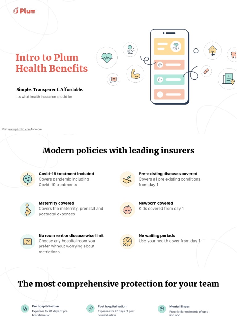 Intro To Plum Health Benefits PDF Deductible Insurance