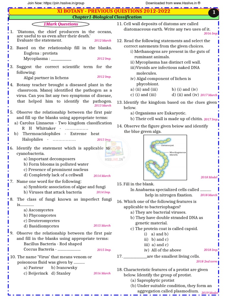 Hsslive-xi-botany-qb-XI Botany Prev Qns 2012-22 All Chapters | PDF ...