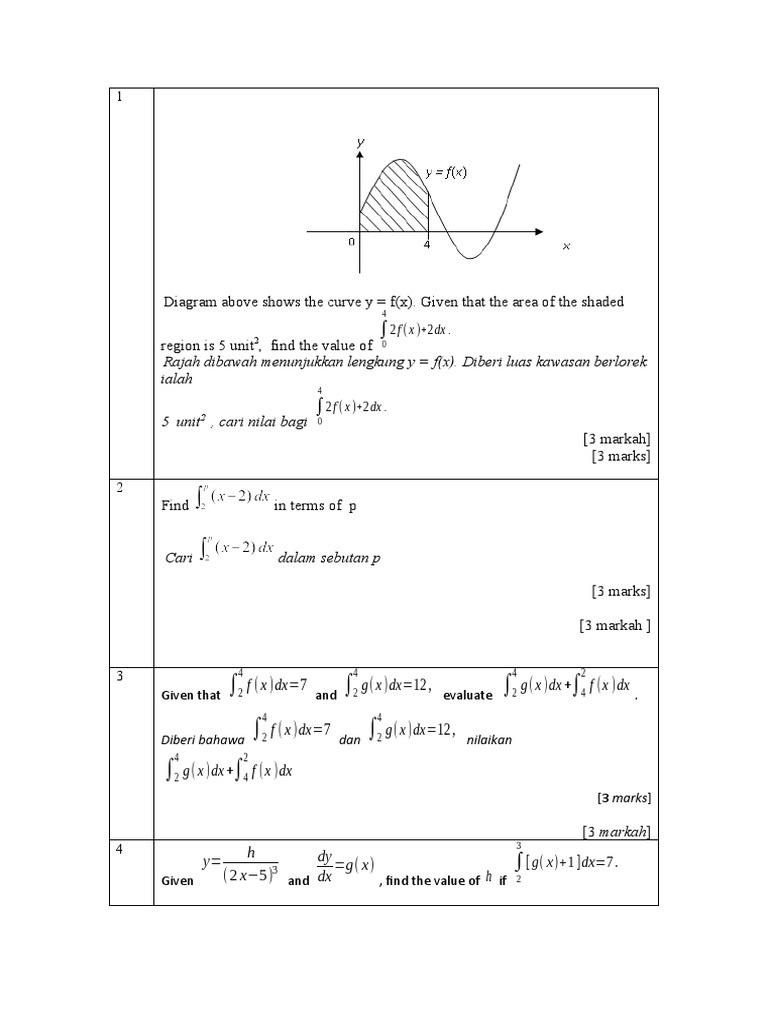 Solutions to Calculus Problems Involving Areas, Volumes and Coordinate