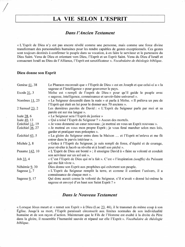Vivre Selon l'Esprit Saint | PDF | Saint-Esprit | Jésus