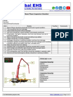 Boom Placer Safety Inspection Checklist