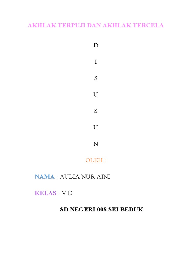 Akhlak Terpuji dan Tercela dalam Islam | PDF