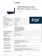 Variable speed drive data sheet