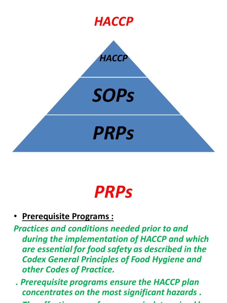 HACCP, PRPS, SOPs | PDF | Food Safety | Hazard Analysis And Critical ...