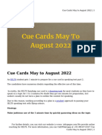 Cue Cards May To August 2022
