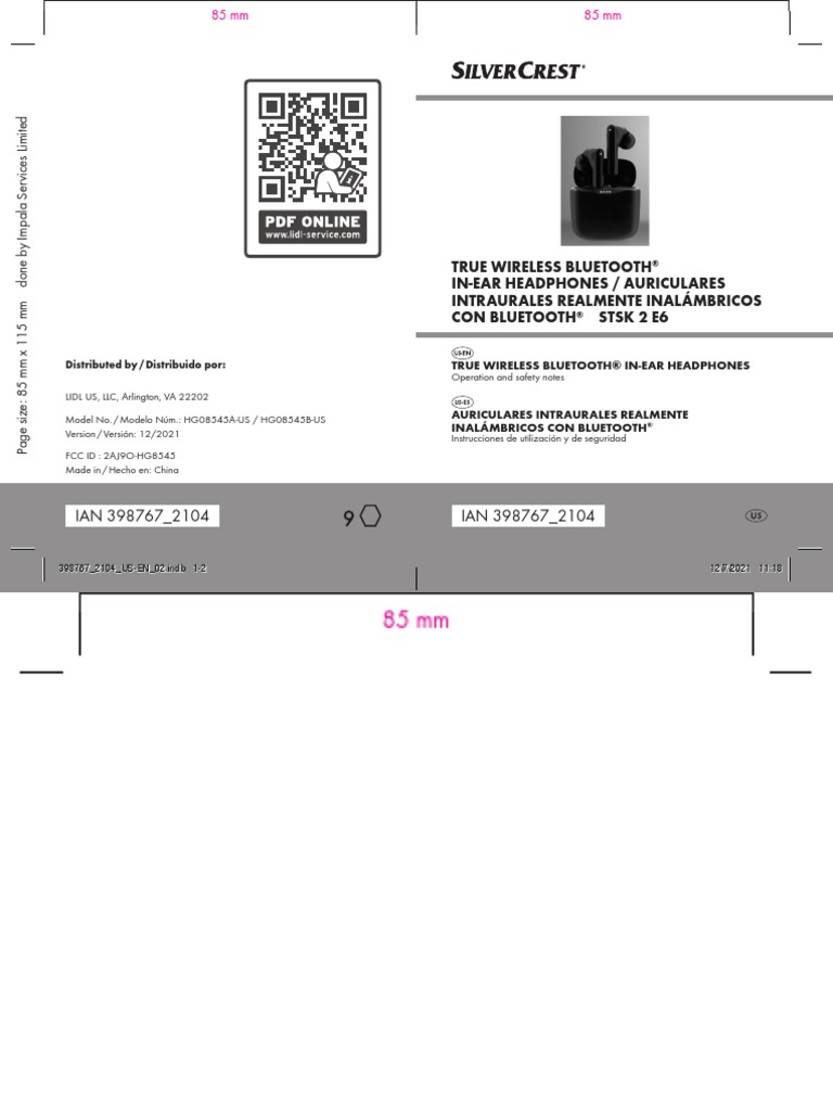 STSK 2 ES Bluetooth Earphones | PDF | Battery Charger | Electromagnetic ...