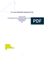 The Project Stakeholder Management Plan MSPM1-GC4000 TEMPLATE