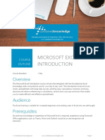 MSCS Microsoft - Excel Introduction