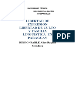 Libertad de Expresion Libertad de Culto y Familia Linguistica en Paraguay