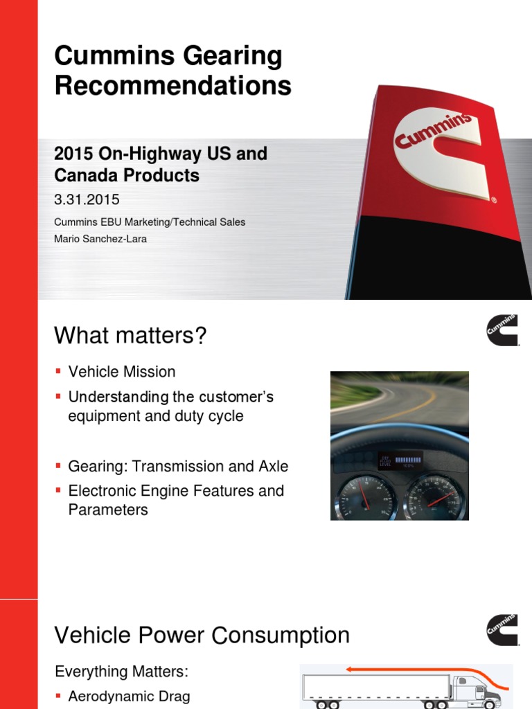 Cummins Gearing PDF Fuel Economy In Automobiles