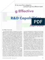 Building Effective RD Capabilities Abroad