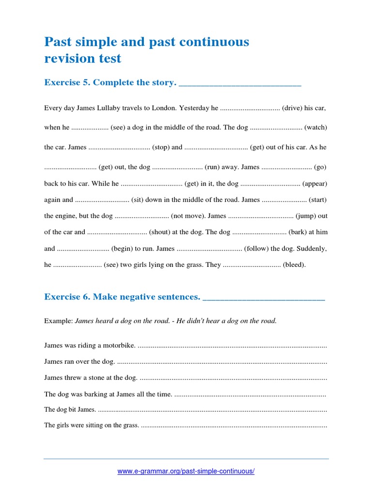 Past Simple vs Continuous Exercises | PDF