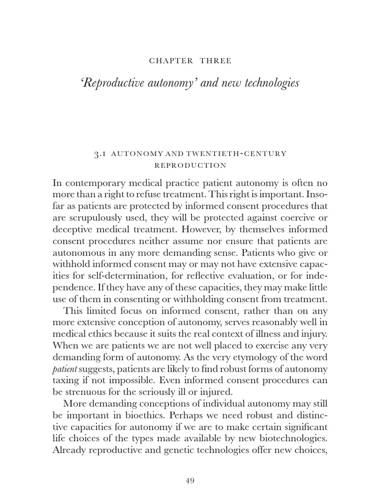 2a. ONeill - Reproductive Autonomy and New Technologies | PDF ...