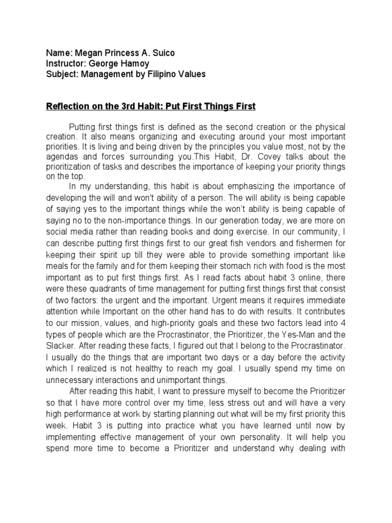 Prioritizing Tasks in Tagalog Context | PDF | Time Management ...
