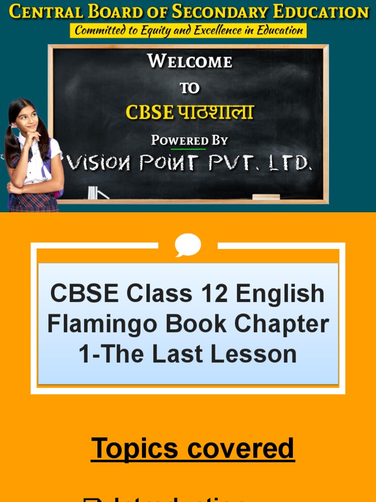 Class 12 The Last Lesson Pdf Teachers