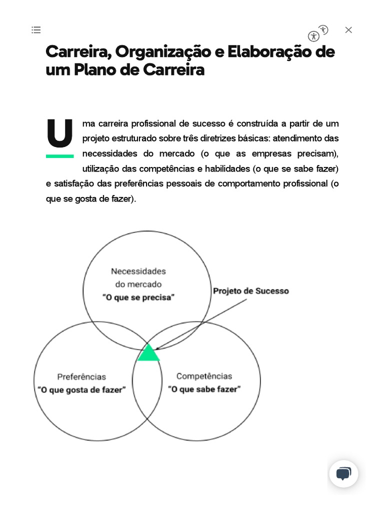Carreira, Organização e Elaboração de Um Plano de Carreira | PDF ...